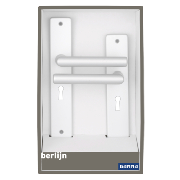 Gamma deurkruk set Berlijn recht schild sleutelgat 56 mm ANOX aluminium mat