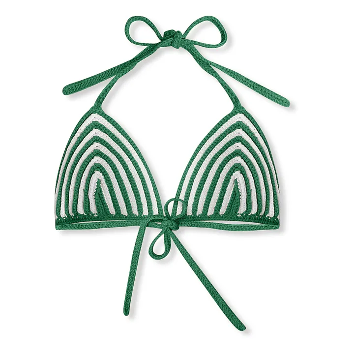Zulu & Zephyr Haut de Maillot Rayé Crochet | Vert