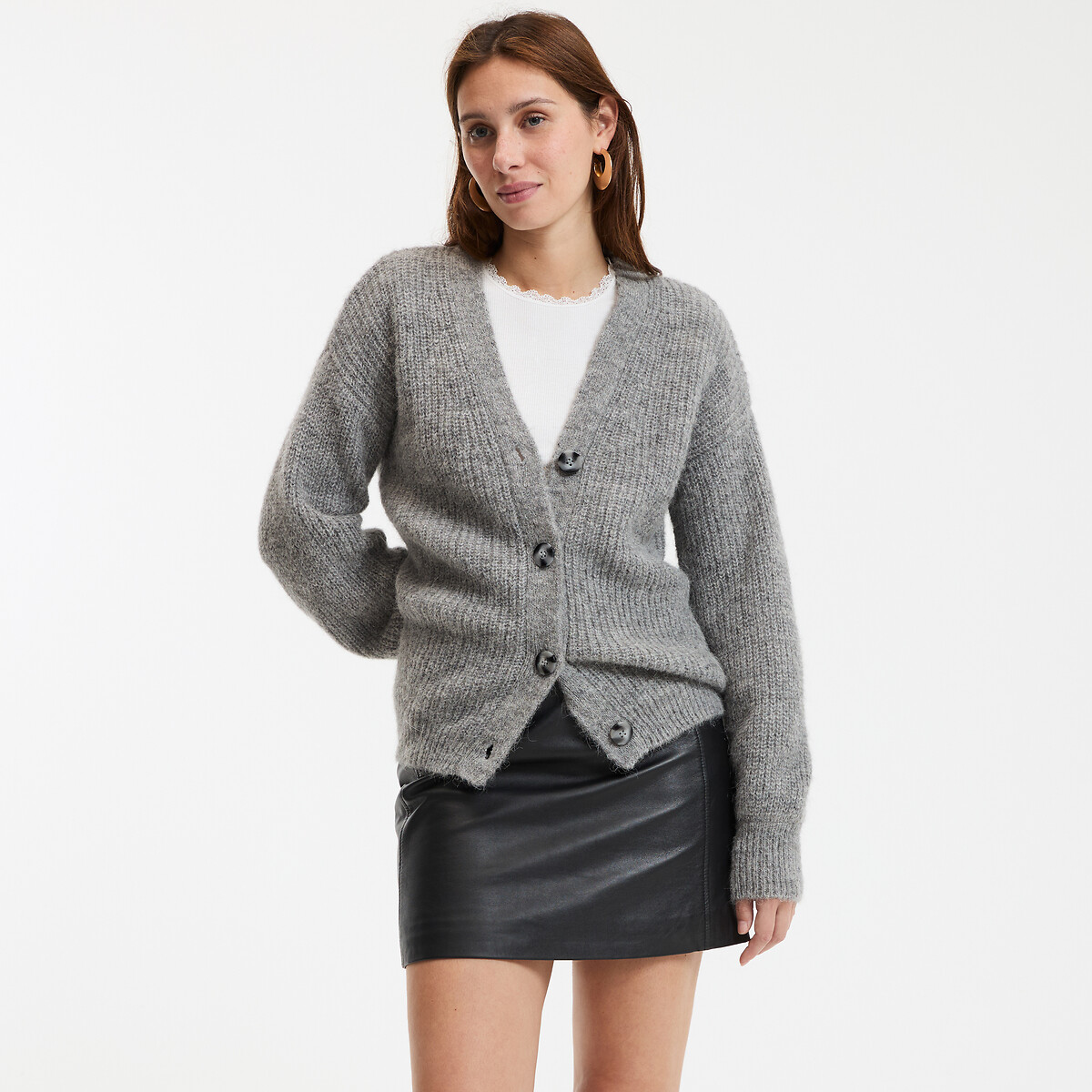 COLEÇÕES LA REDOUTE<br>Colete com decote em V, alpaca mista, assinatura GILDAS