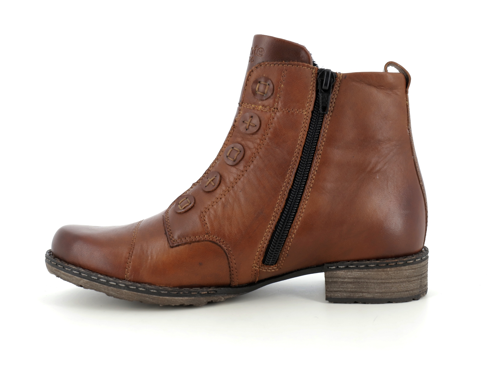 Remonte-D4392 Matières combinées Cognac