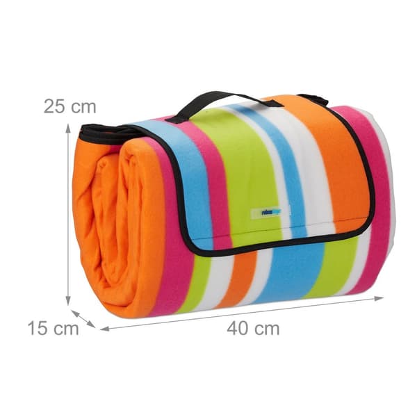 Piknikteppe 200 x 200 cm stripet