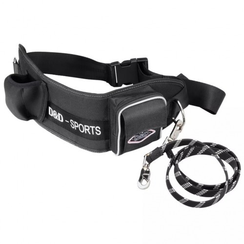 Cinto de quadril preto para cães com guia
