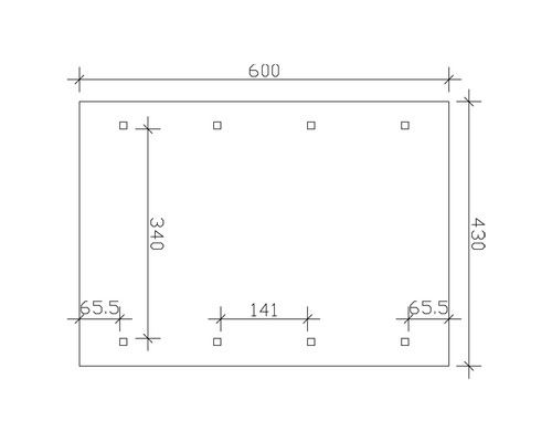 SKAN HOLZ Wallgau enkele carport inclusief daklatten en H-paalankers, 430 x 600 cm, grijs