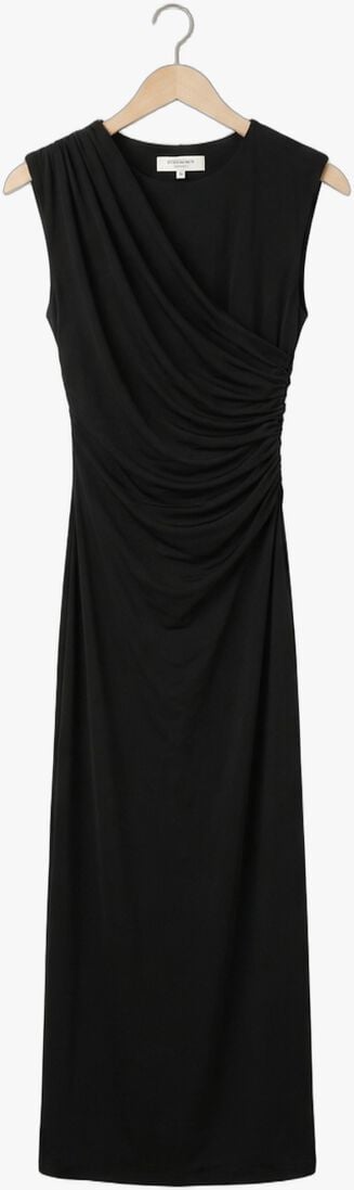 zwarte rosemunde maxi jurk billie sl long drape dress