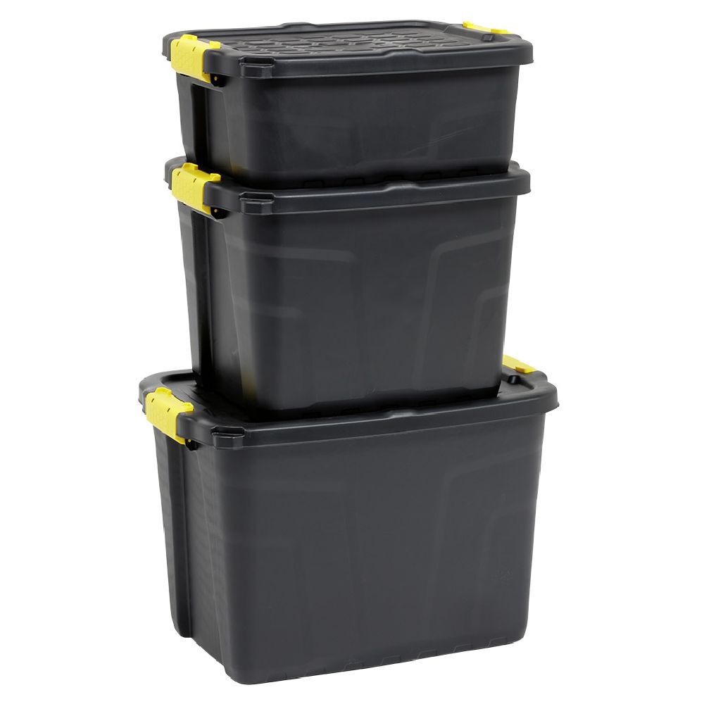 Box de rangement brico noir 60L