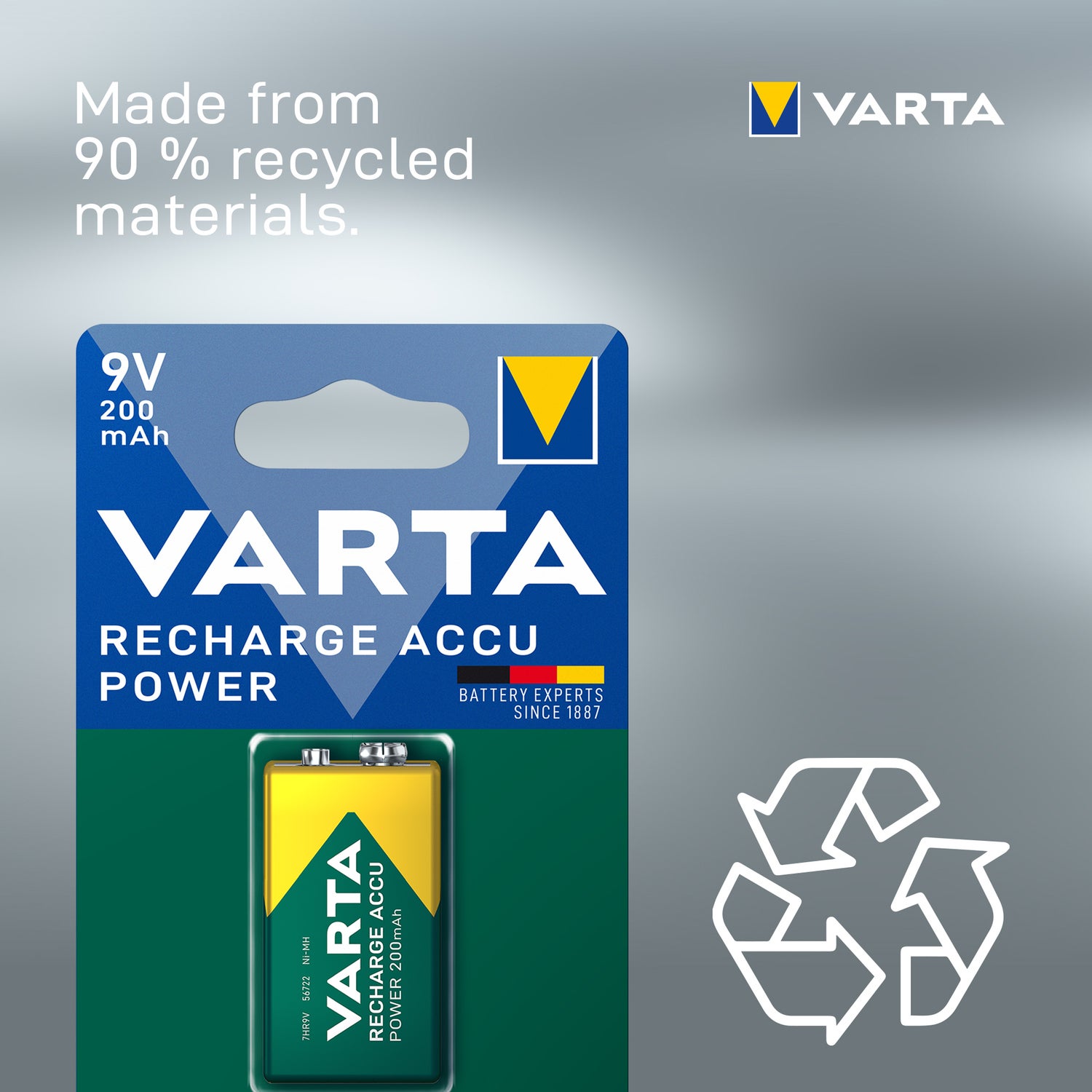 Varta oplaadbare batterij Accu Power 9V