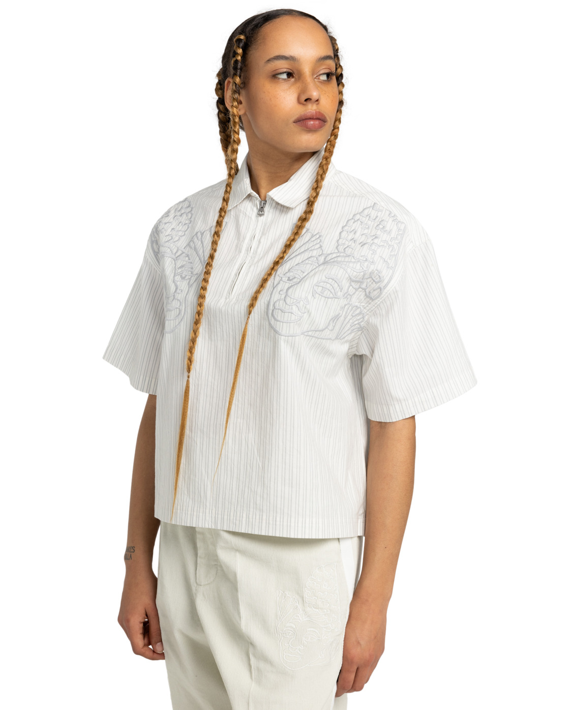 Element VMXE Zip SS Shirt Vitoria Oxford Stripes