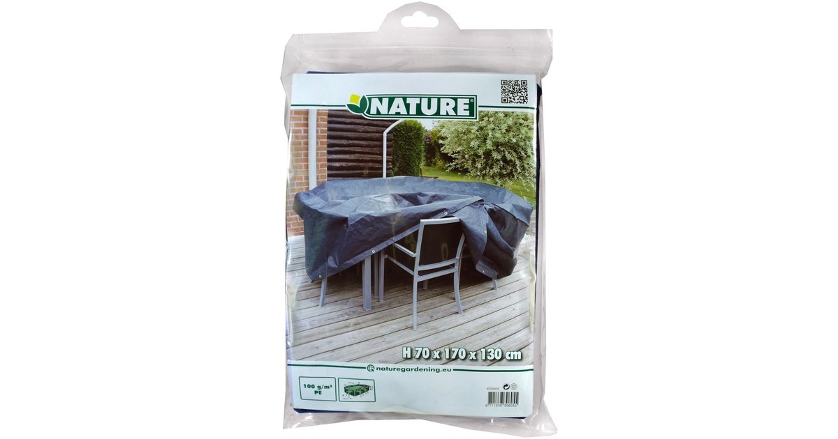 NatureTuinmeubelafdekhoes voor rechthoekige tafel en stoelen afdekking  (Grijs)