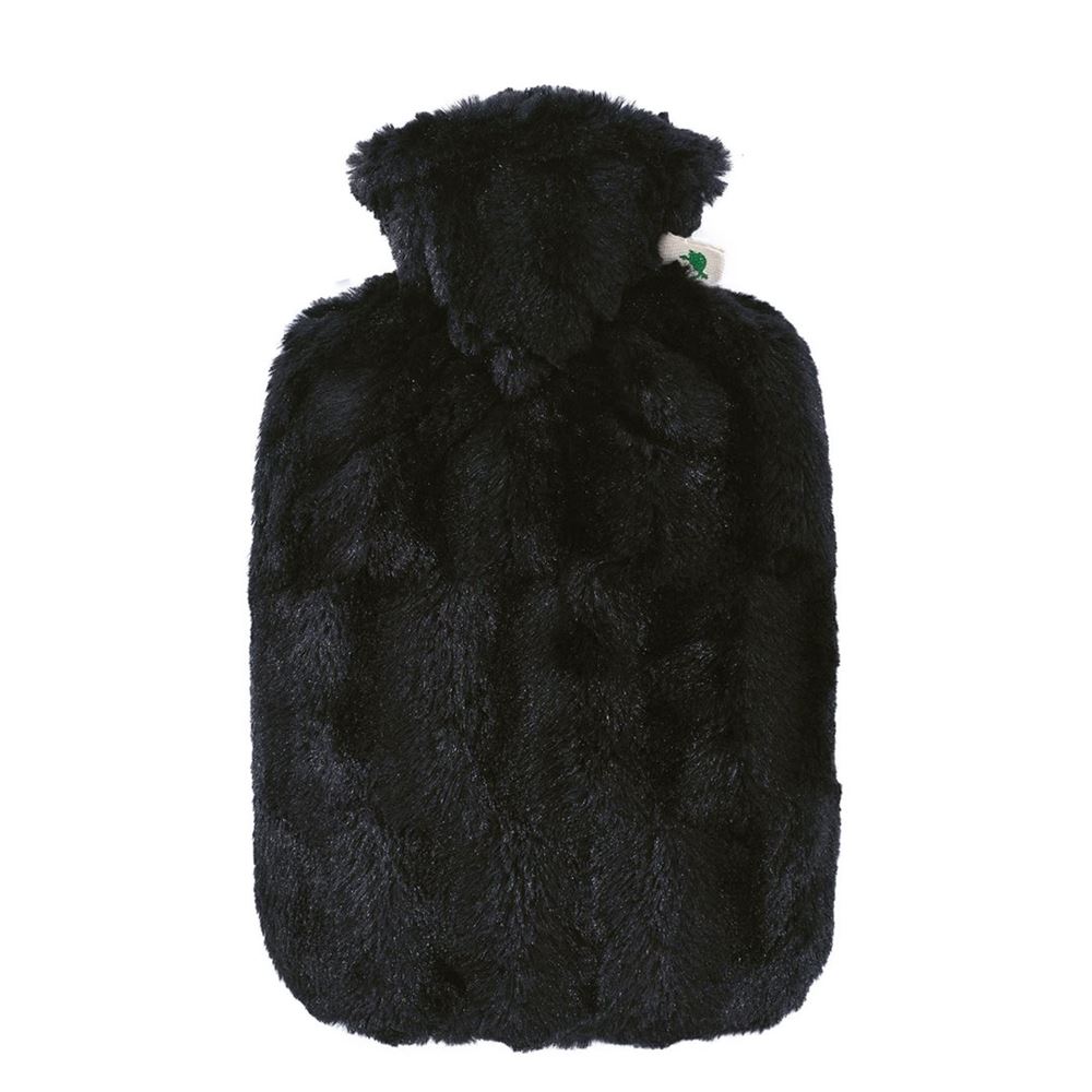 FROSCH Wärmflasche PVC<br>1 Stück, 1.8l, Hochflorbezug schwarz