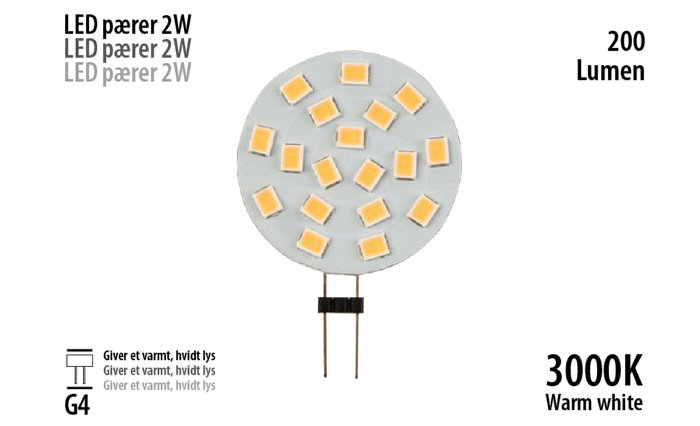 LED-stiftpære 2 W G4