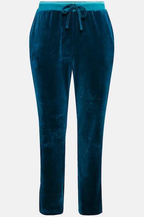 Samt-Jogginghose, Glitzer-Piping, Elastikbund, Taschen