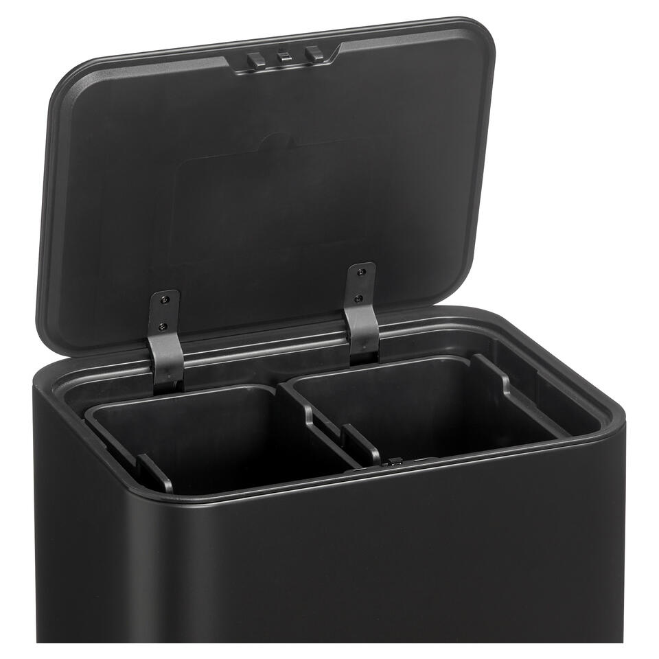 Prullenbak Op Pootjes 2x 12,5L Zwart