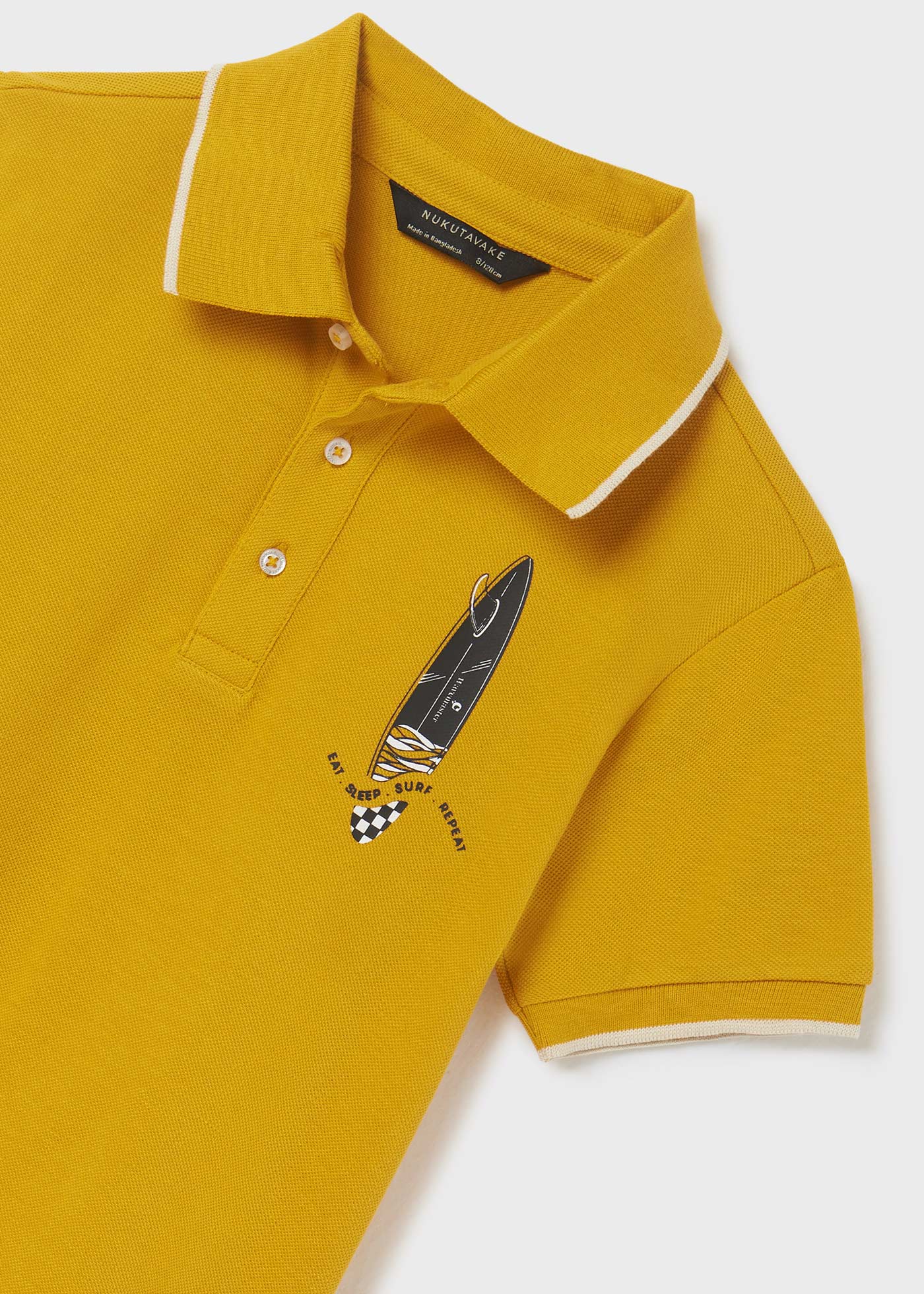 Camisa polo com estampa em algodão sustentável para meninos