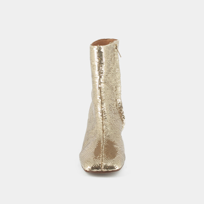 Bottines à talons  en sequins platine