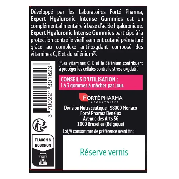 Forté Pharma Expert Hyaluronic Intense Gummies Ácido Hialurônico 45 gomas