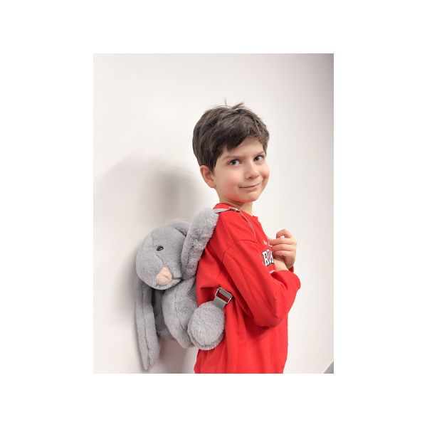 Babyjem Kinderrugzak Pluche Konijn Grijs