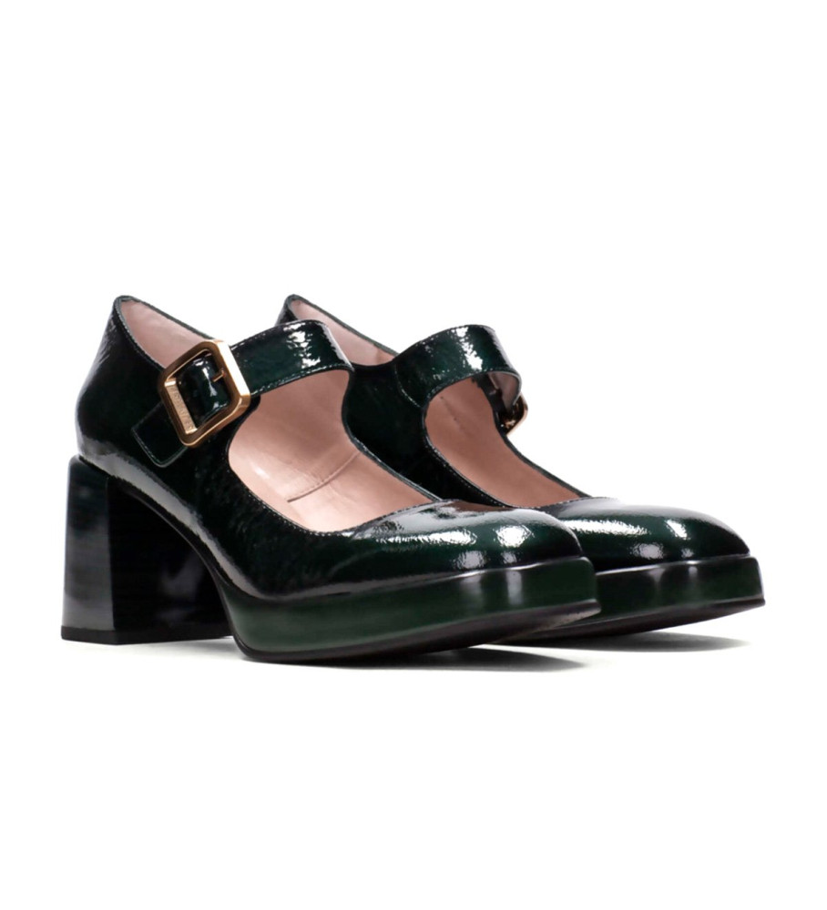 Sapatos Hispanitas estilo Mary Jane em couro verde Tóquio - Altura do salto: 7 cm -