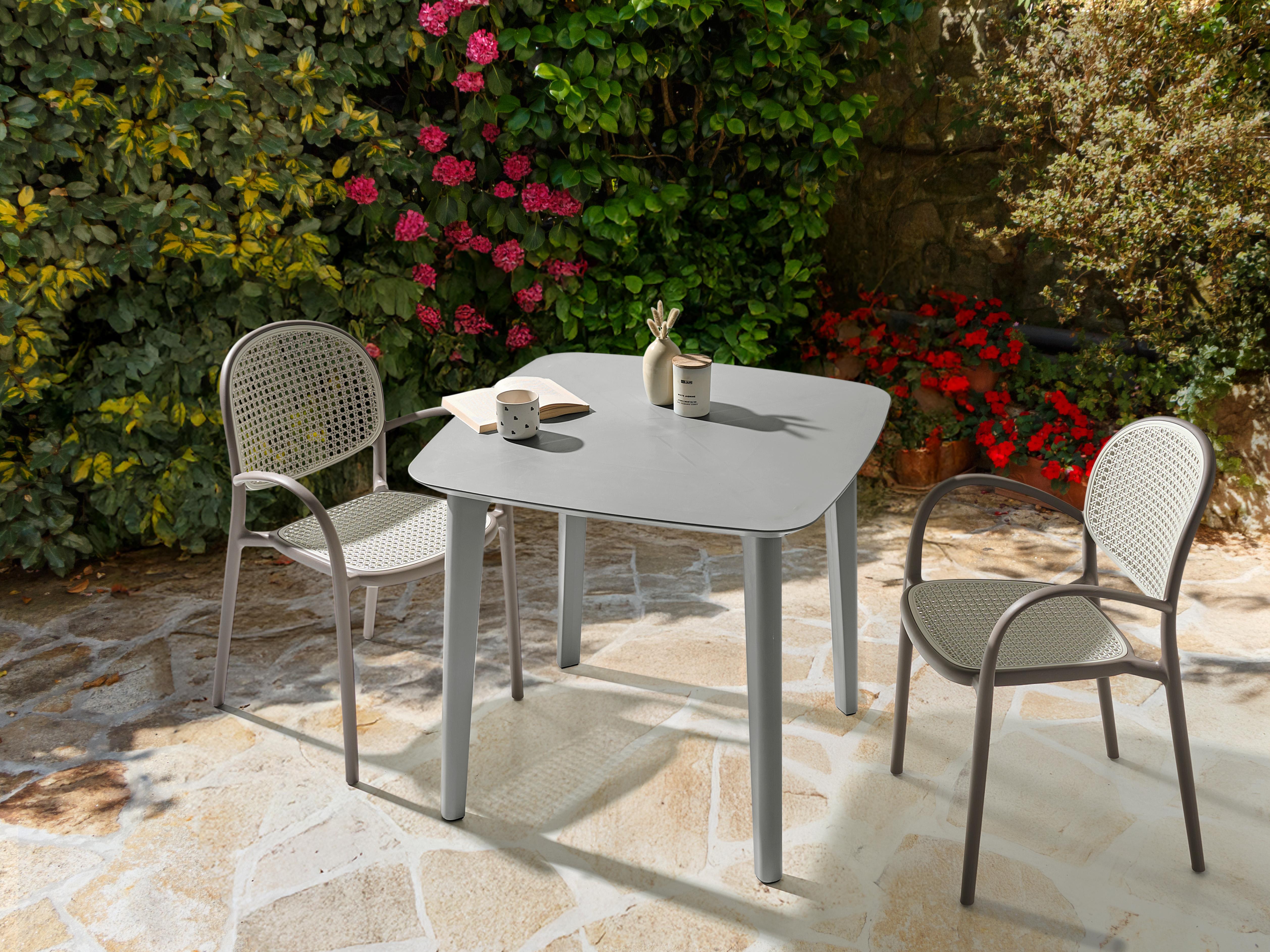 Tuin eettafel SORICO 86 cm 86 cm Grijs