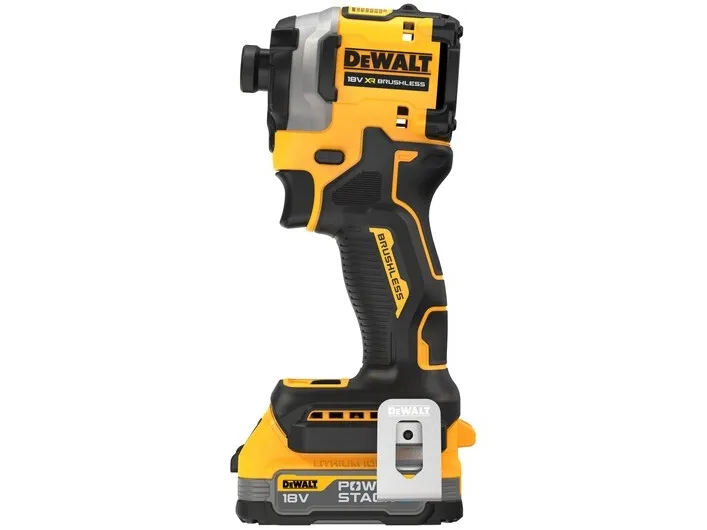 DeWALT DCF850E2T-QW, Slagnøgle, Pistolhåndtag, Borepatron til hurtig frigivelse, Sort, Gul, Børstefri, Bøjlekrog
