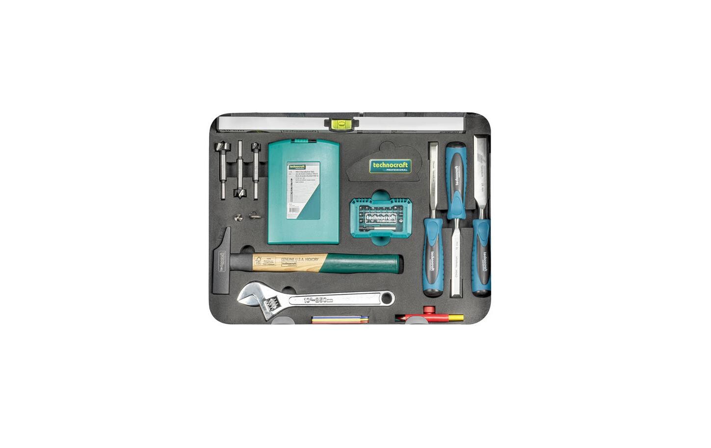 Werkzeugkoffer Pro Wood 4 126-teilig<br>Alu-Werkzeugkoffer mit Grundausstattung für Schreiner