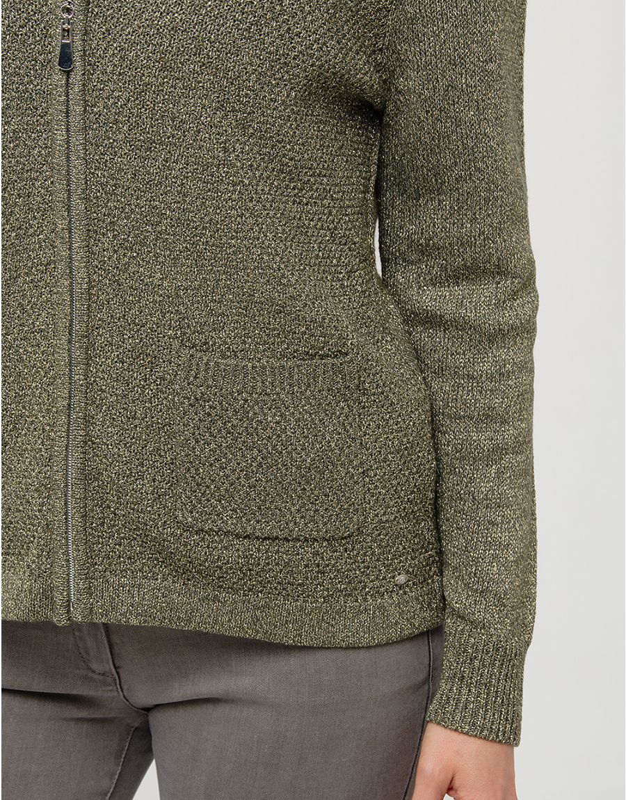 Gilet maille kaki irisé