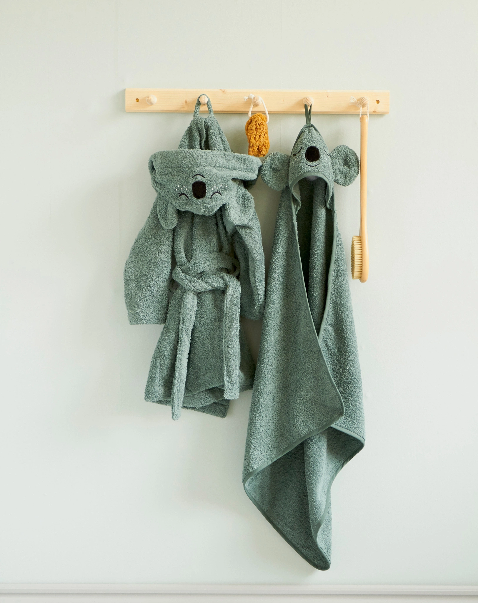 Kapuzen-Handtuch KOALA (72x72) in sea grey