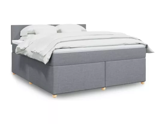 Sommier à lattes de lit avec matelas Gris clair 180x200cm Tissu