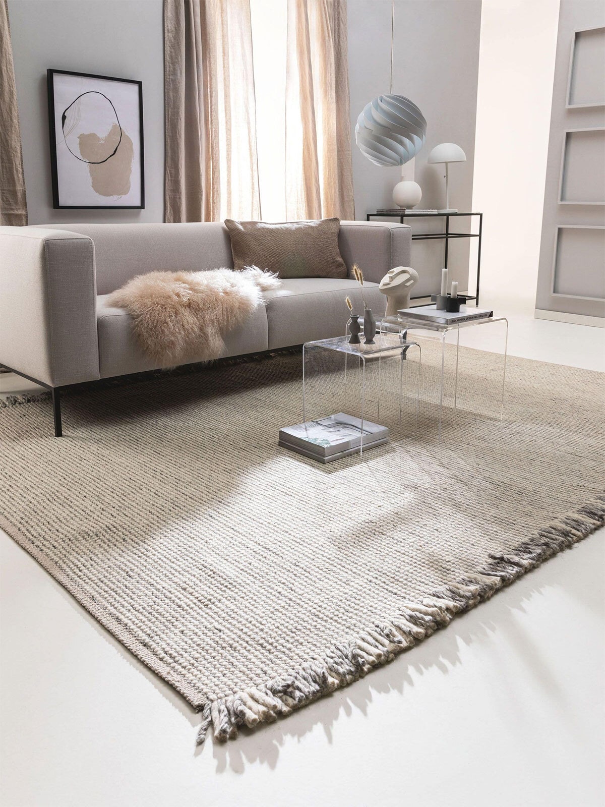 benuta pure Teppich MARY 120 x 170 cm ivory/hellgrau