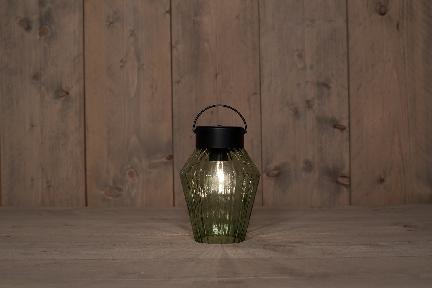 Anna's Collection solar lantaarn groen D 12 H 16 cm