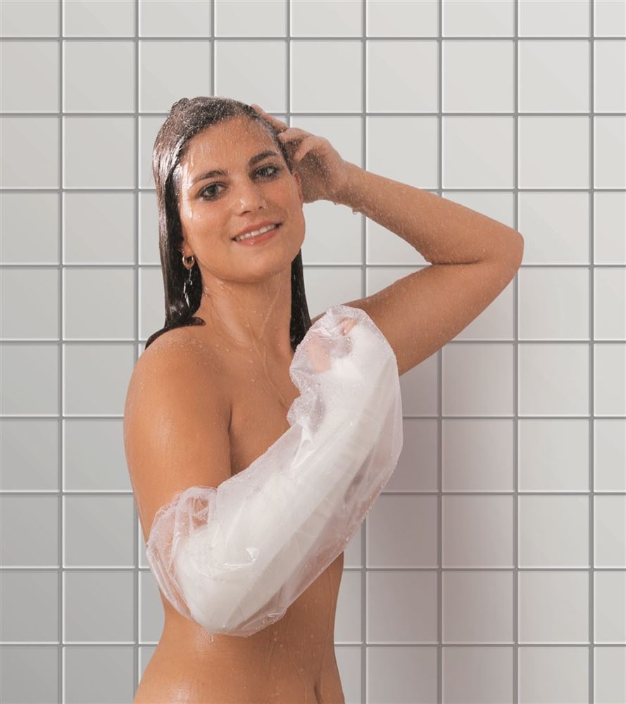 AQUABELLA Dusche Wasserschutz für Erwachsene kurze Beine/lange Arme 2 Stk