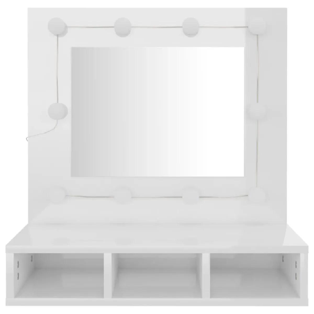 Helloshop26 Armoire miroir led 60 cm Blanc brillant