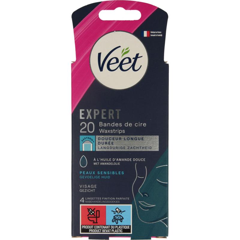 Veet Expert koude waxstrips gezicht (20 stuks)