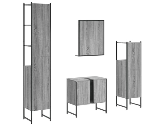 VIDAXL - Ensemble d'armoires de salle de bain 4 pcs sonoma gris