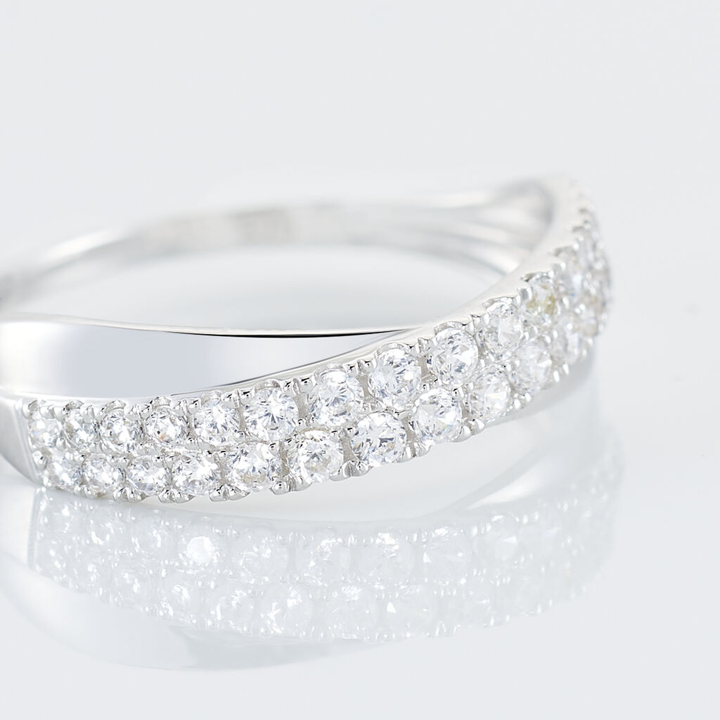 Bague Aglae Or Blanc Oxyde De Zirconium