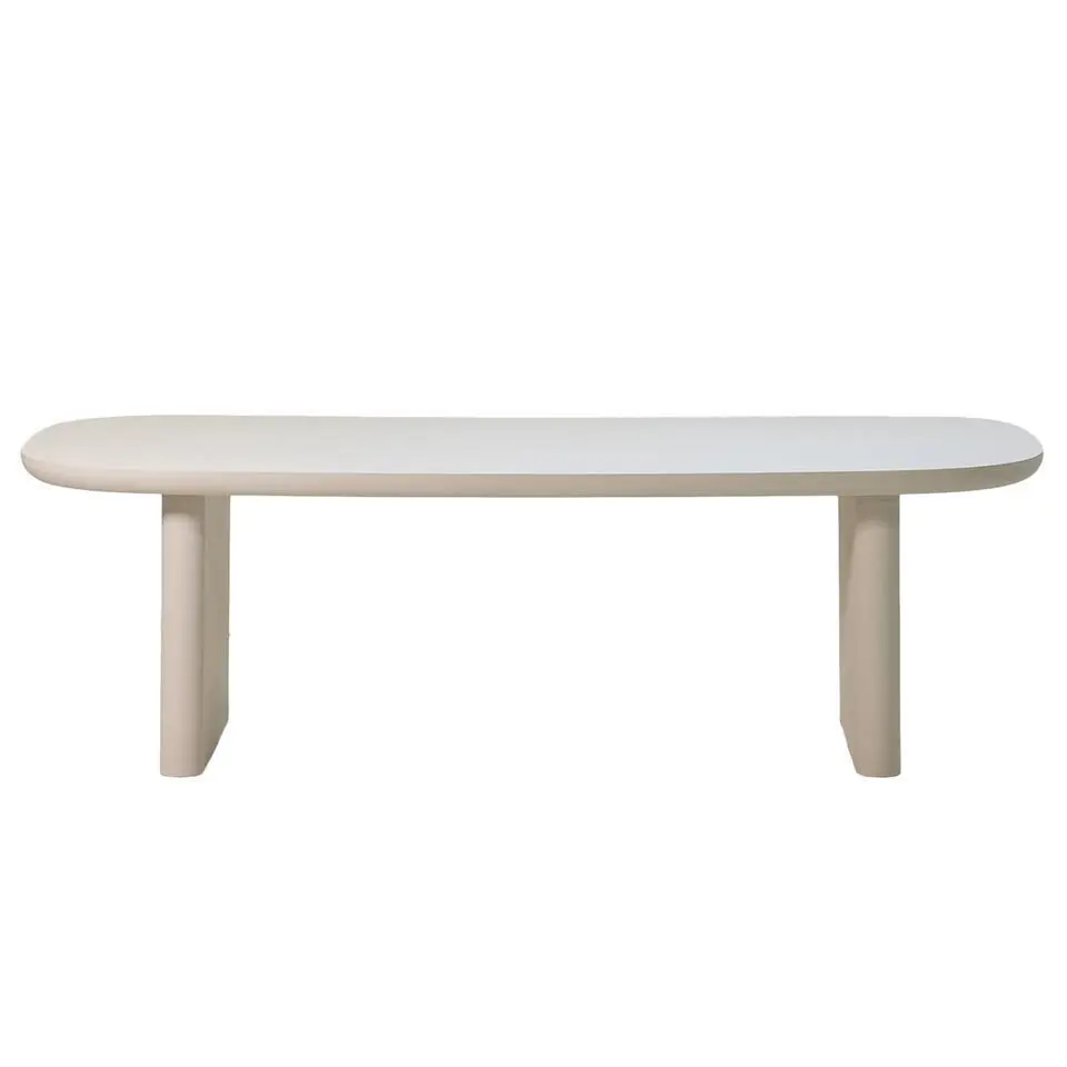 Eettafel Deens Ovaal 240cm - Beige Betonlook - Maya