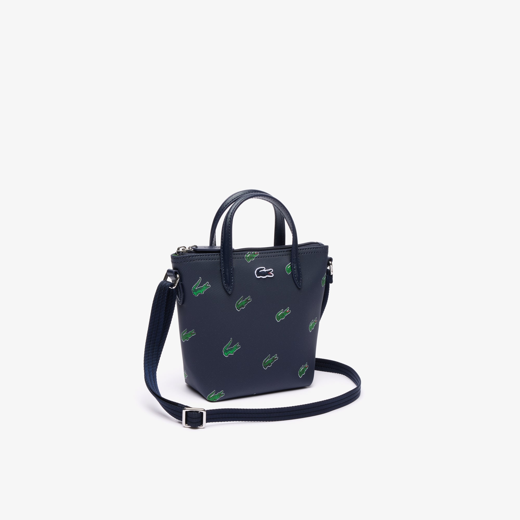 Mini sac cabas crossover imprimé crocodile Sacs à bandoulière - Bleu - Lacoste - Femme