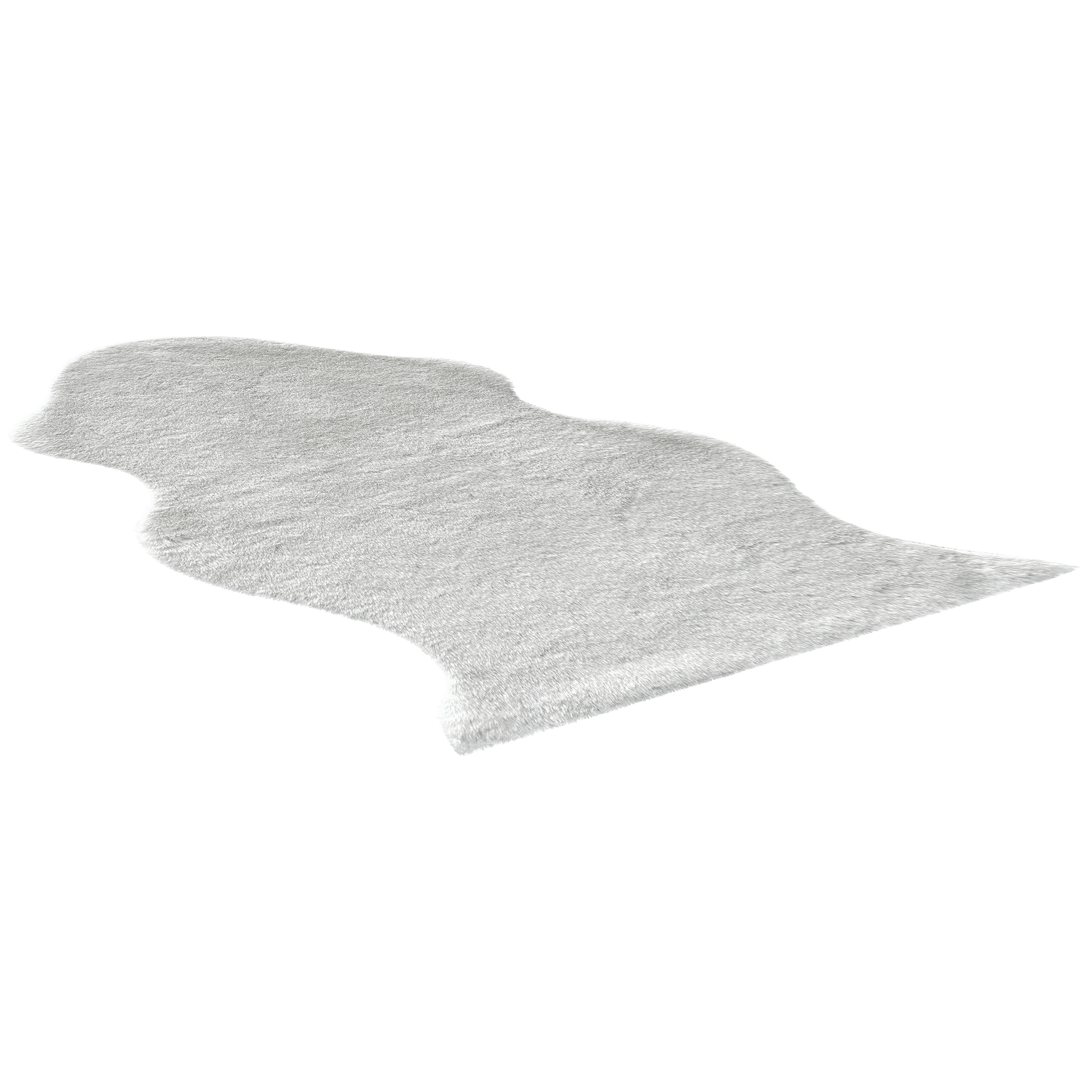 Kunstfellteppich - silber - 55x80 cm