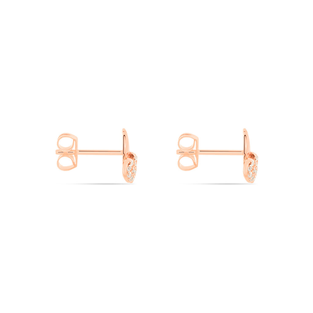 Boucles D'oreilles Puces Flamen Argent Rose Oxyde De Zirconium