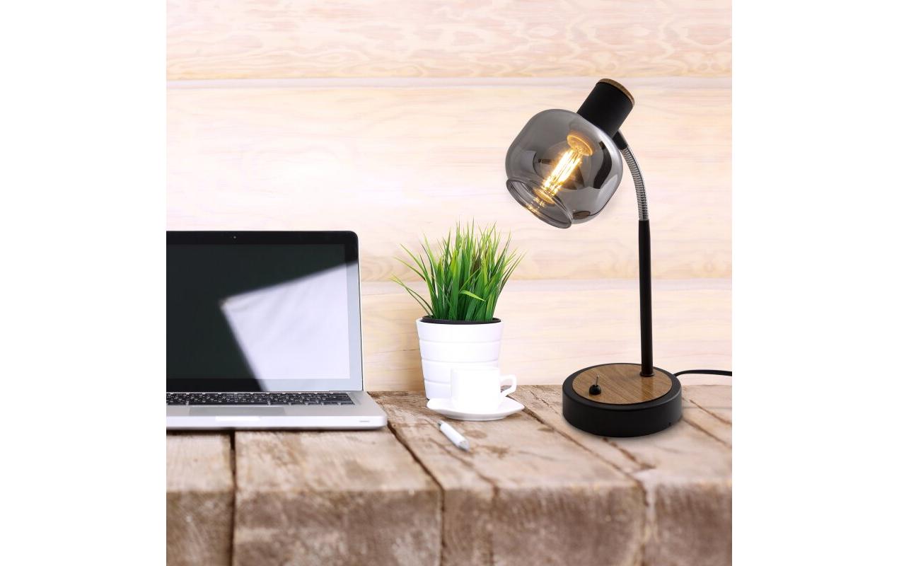 Tischleuchte «Fumoso» h: 39 cmTischlampe aus Metall und Glas