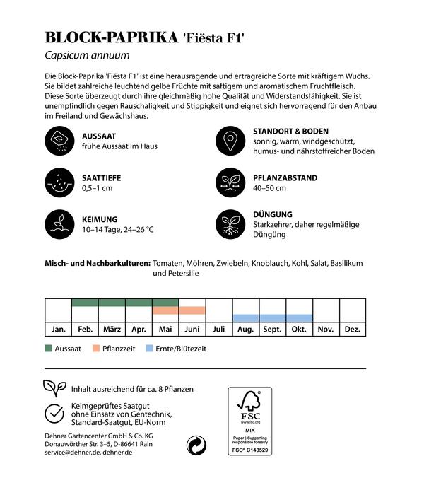 Dehner Premium Samen Block-Paprika 'Fiësta