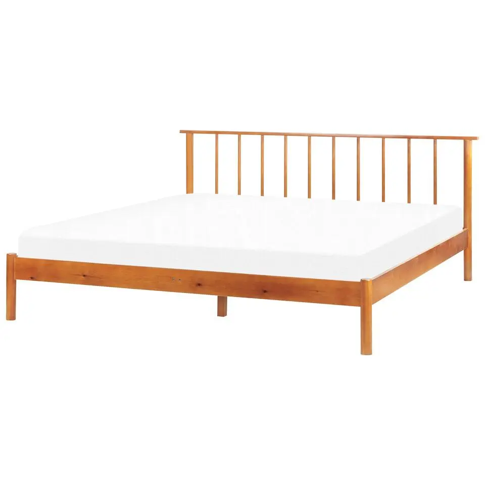 BARRET II - Tweepersoonsbed - Lichtbruin - 180 x 200 cm - Dennenhout