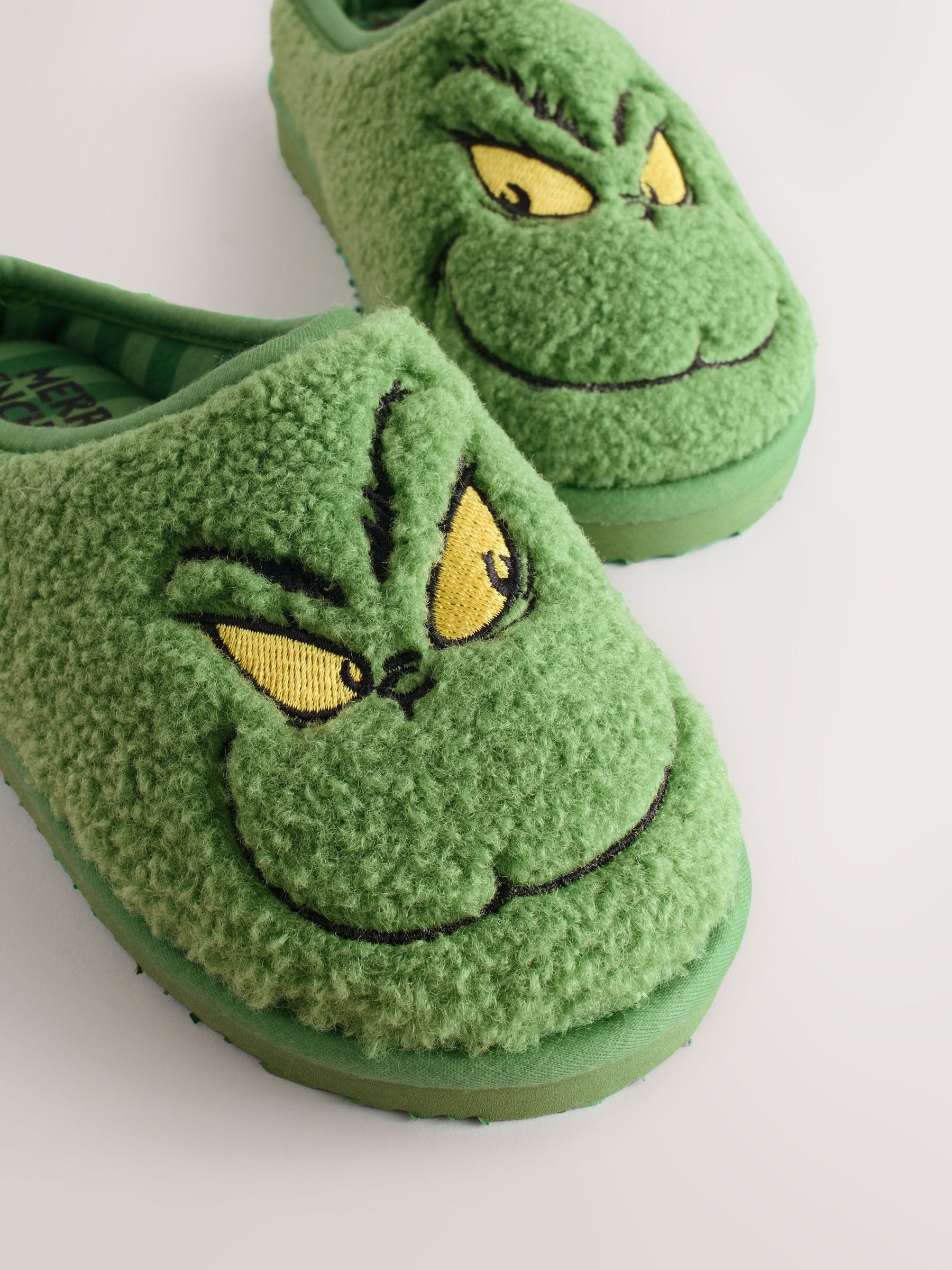 Groen - Grinch Borg Slipper Mules