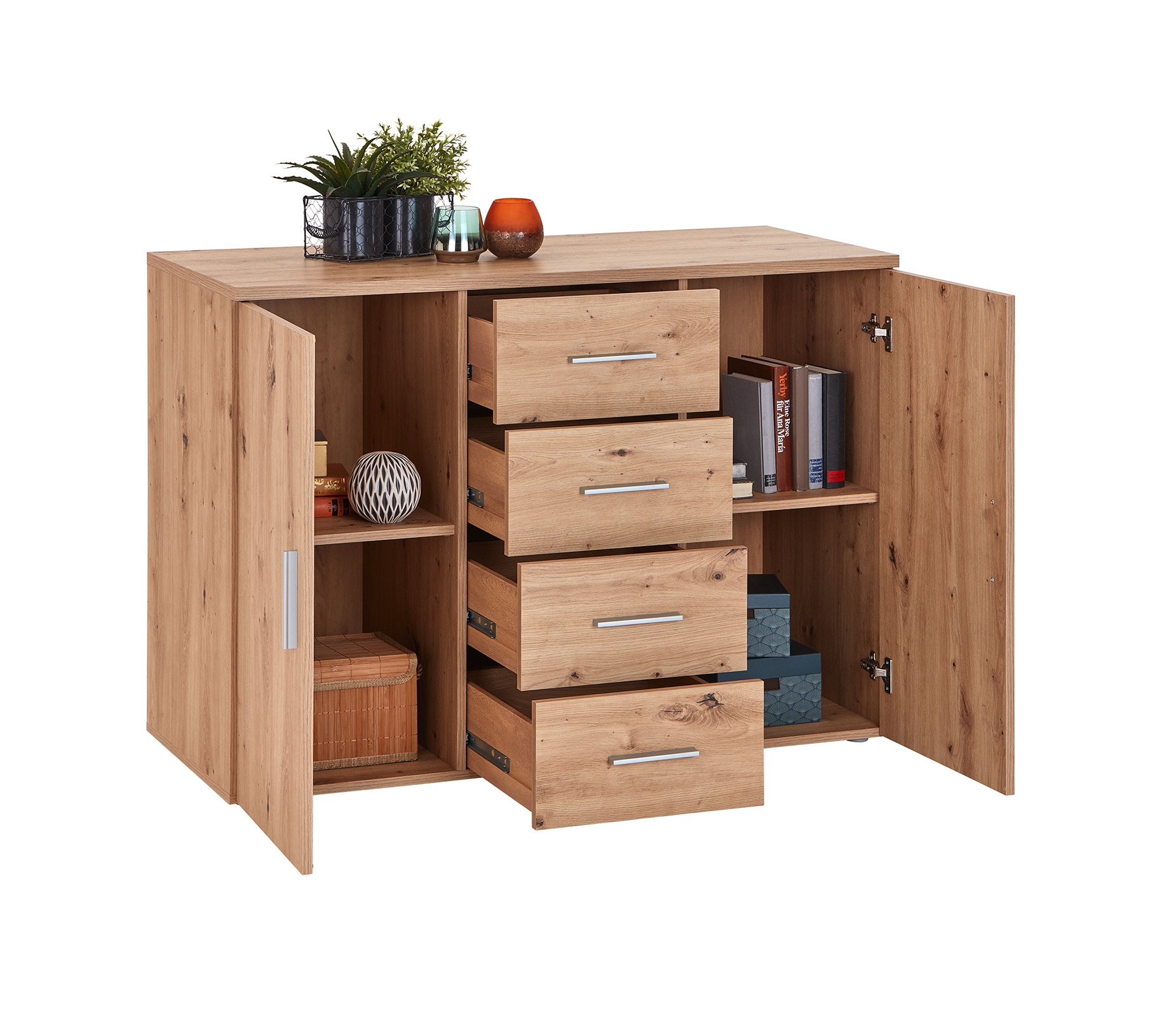 Kommode - Artisan Eiche - mit Übertiefe - 120 cm
