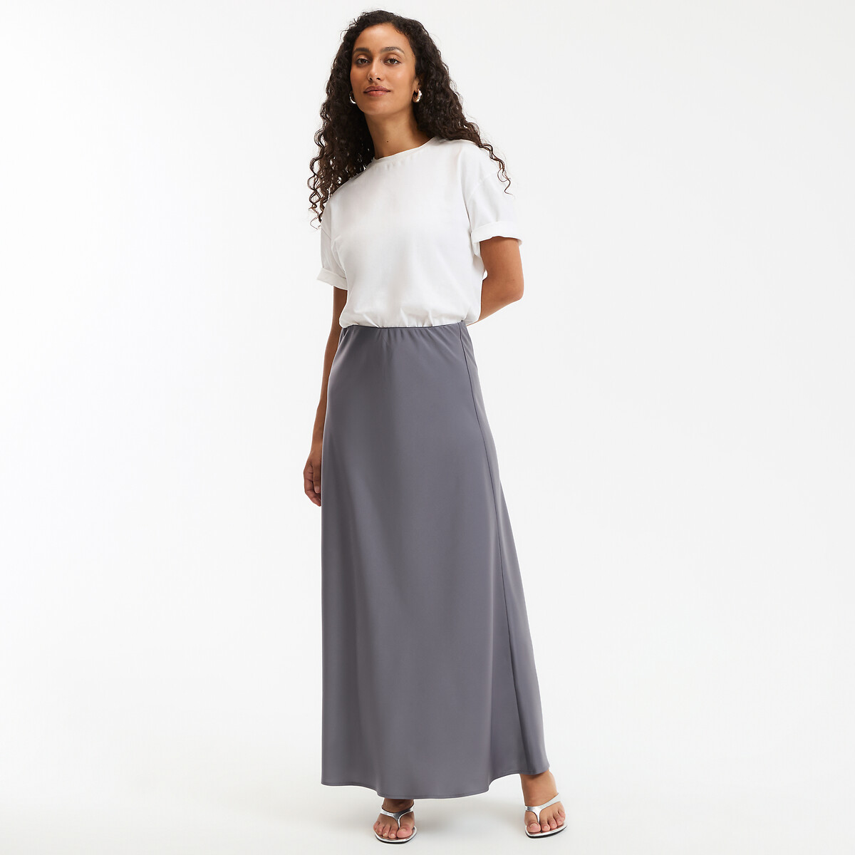 COLEÇÕES LA REDOUTE<br>Saia longa maxi, cetim