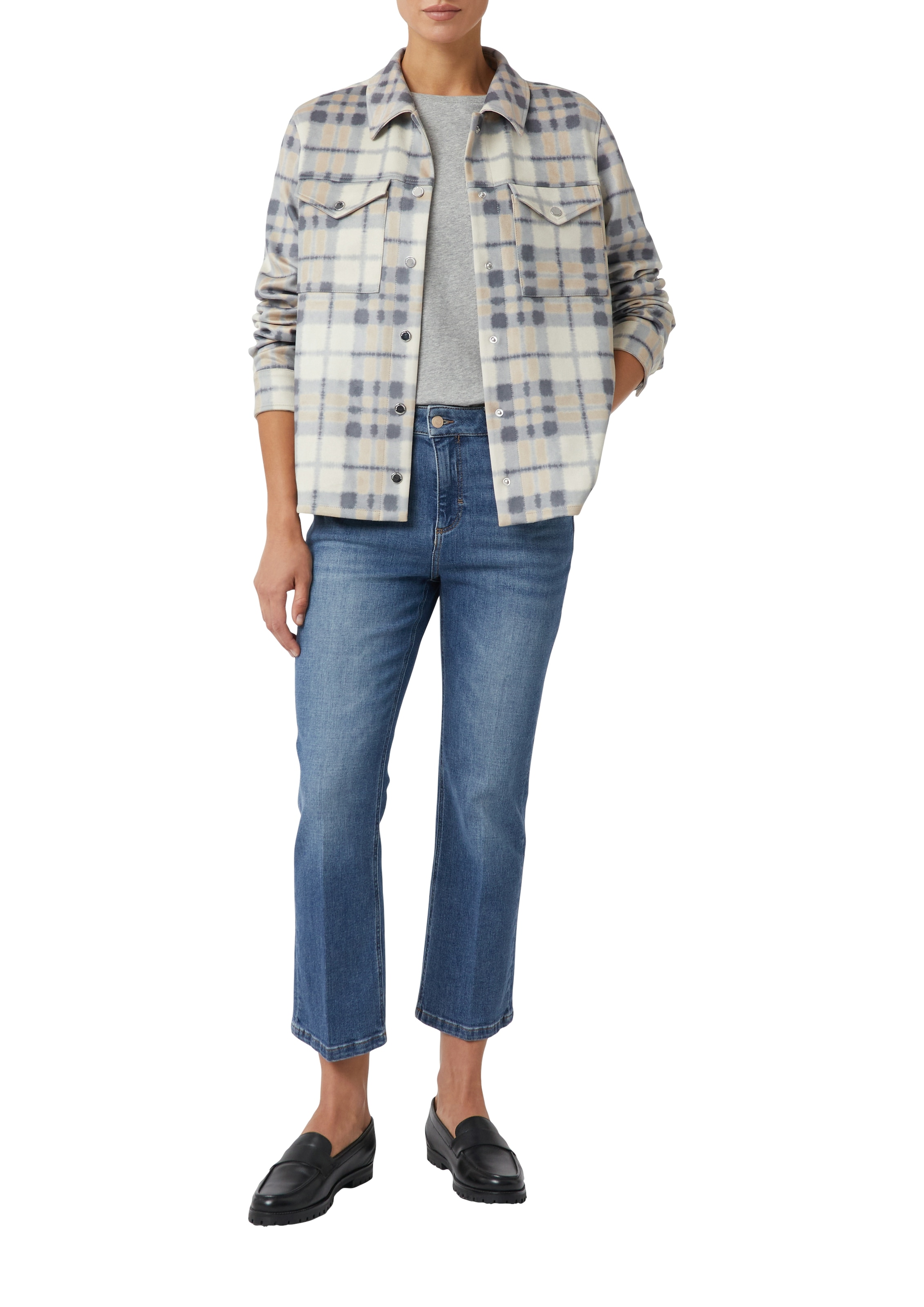 comma casual identity Ankle-Jeans , washed, 5-Pocket, casual, flared leg, Baumwollmischung