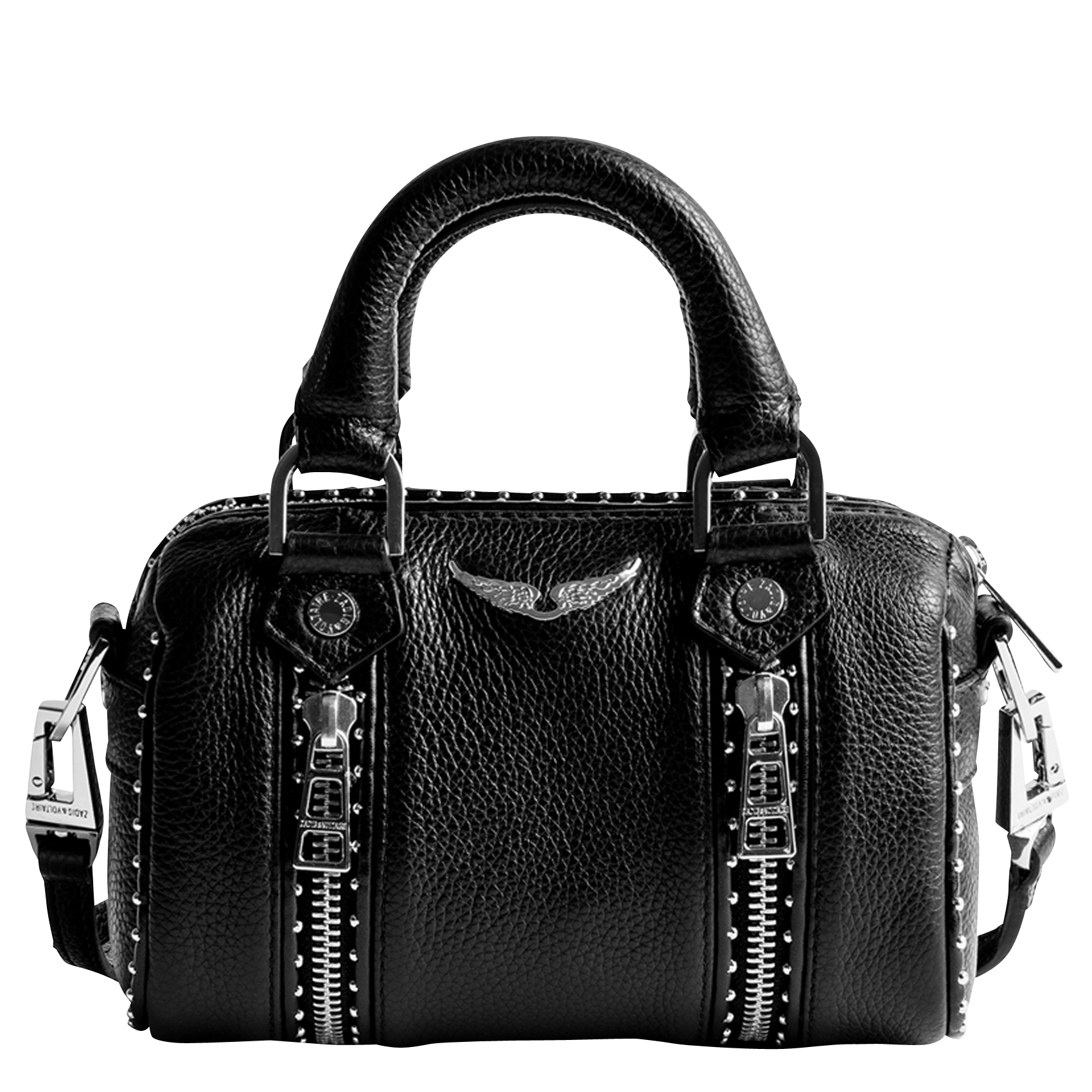 SUNNY NANO - Sac en cuir clouté petit format | Noir