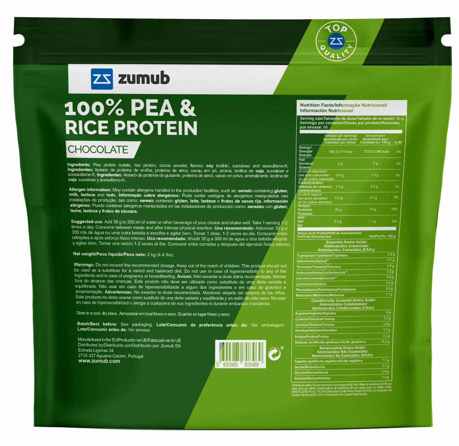 Proteína Vegana Zumub (Ervilha e Arroz) 500g