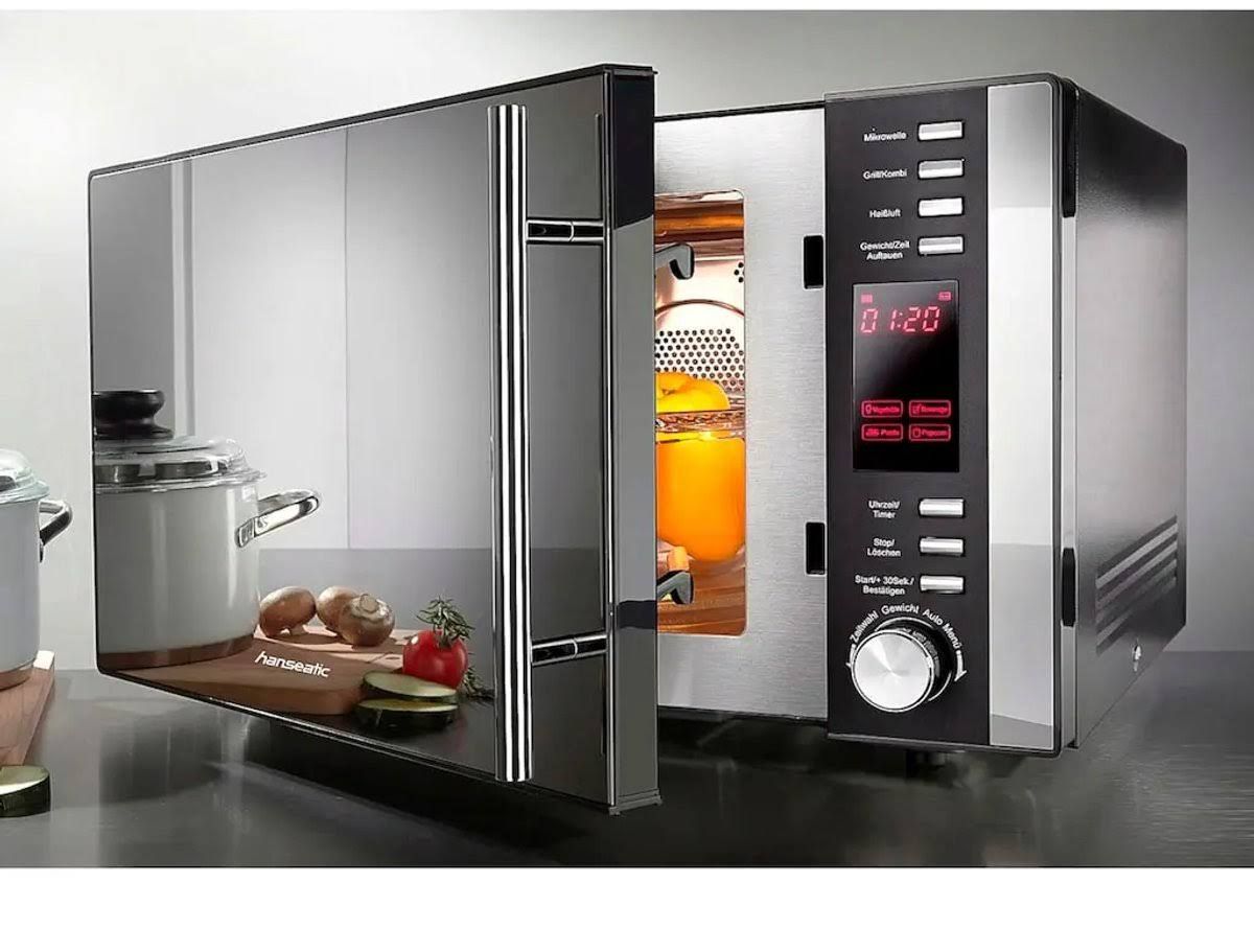 Hanseatic Mikrowelle AC925EBL Mikrowelle-Heißluft-Grill 900 W, Schwarz