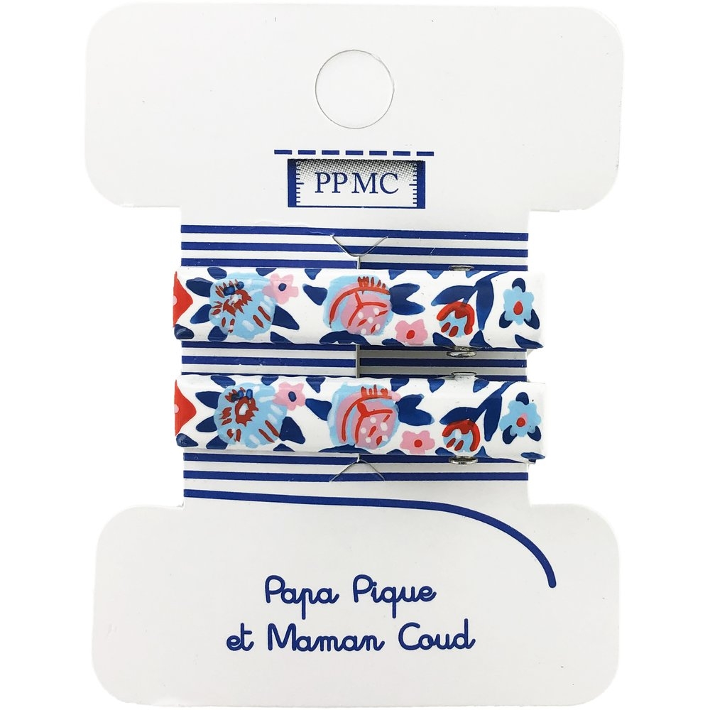 Petite Barrette Croco Bouquet Bleu Cr044