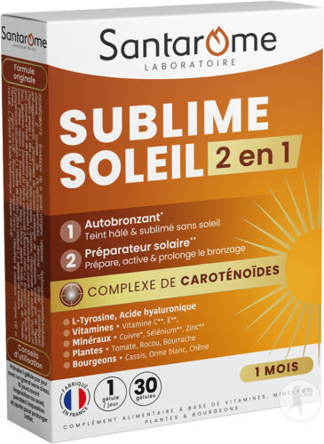 Santarome Sublime Soleil Solaire Autobronzant Et Protecteur Solaire 30 Gélules